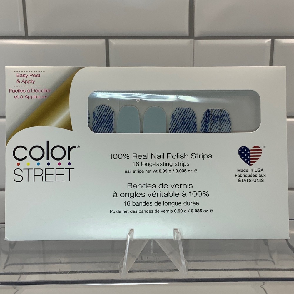 Color Street Blue Jean Baby FDC285 Nail Polish Strips Blue 16 Count